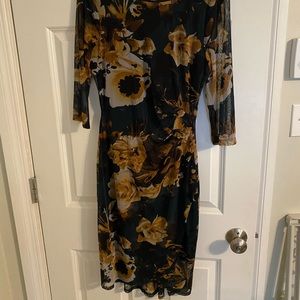 Faux wrap midi dress